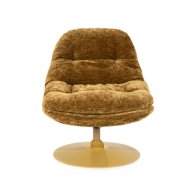 Accent Chair Swivel Armless Chair, Mustard