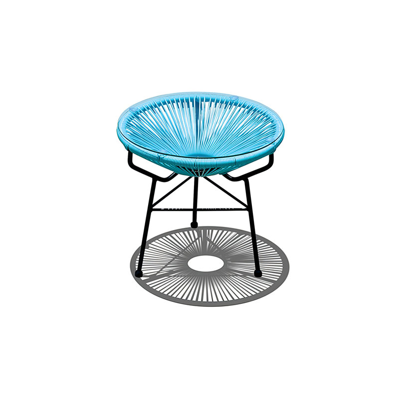 Acapulco Outdoor Round Side Table, Black, Candy Apple