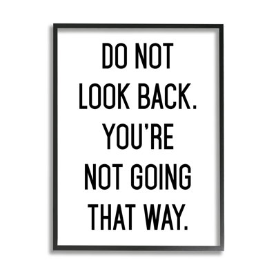 «Do Not Look Back Encourageant Motivation»