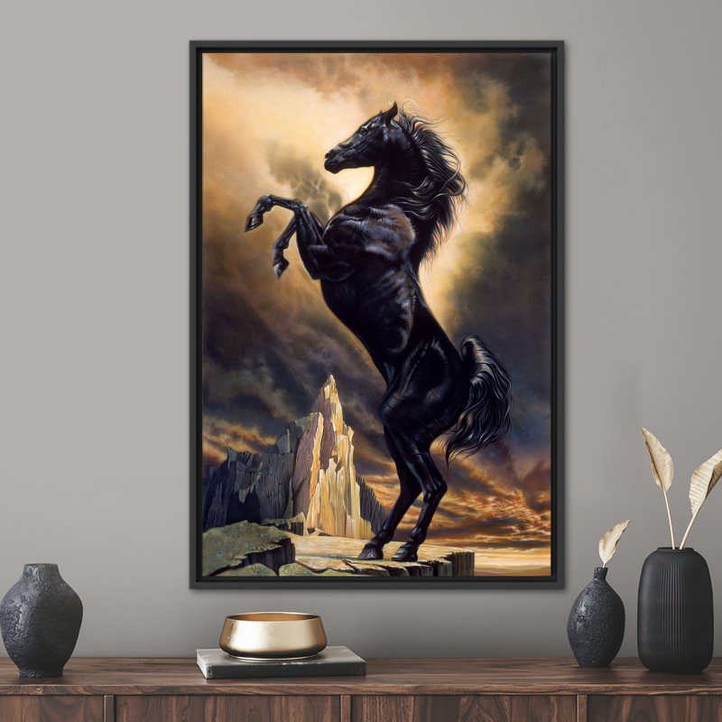 Print on Canvas, Framed Print without Mat, 60 cm H x 40 cm W, Black