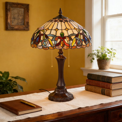16" Dragonfly Tiffany Lampshade Table Lamp
