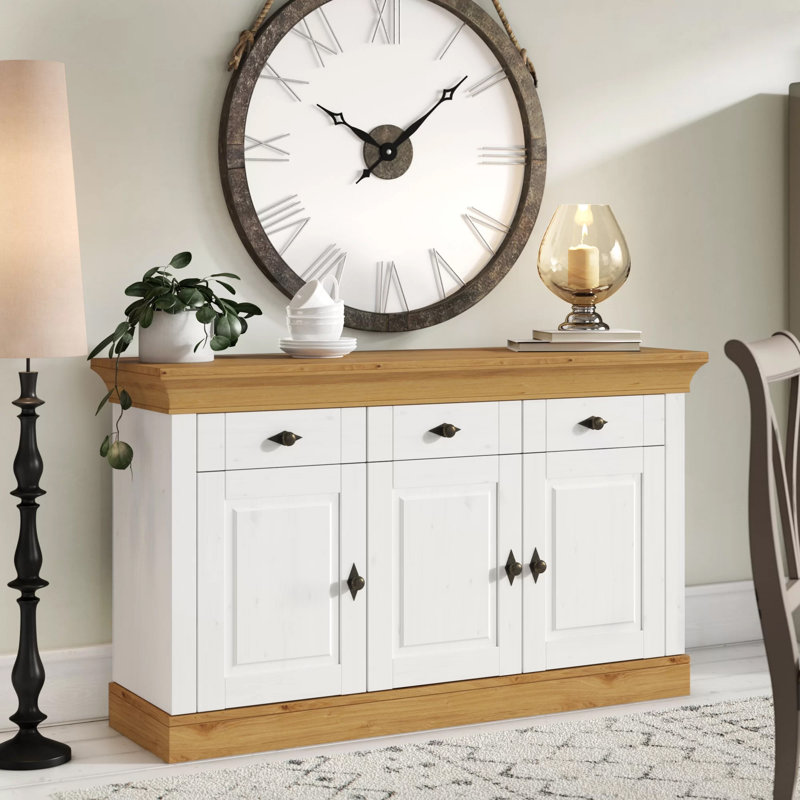 Kelly 143.2cm Sideboard, Stained and varnished white/Brown