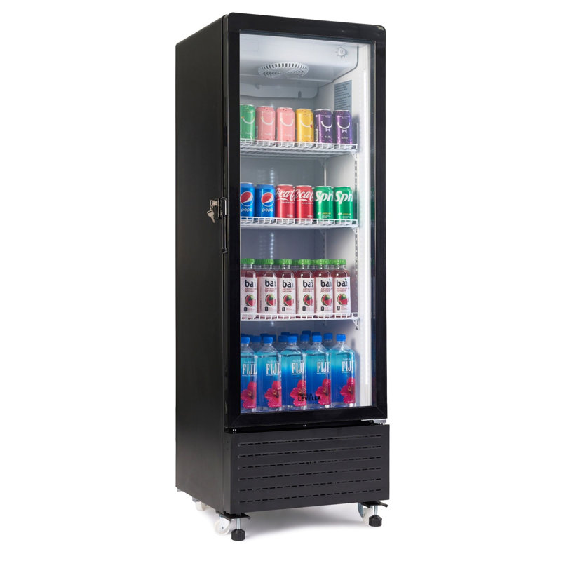Premium Levella 21.06'' W Freestanding 240 Cans (12 oz.) 7.6 Cubic Feet Beverage Cooler with Glass Door