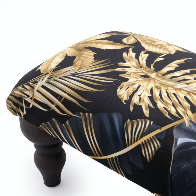 Gulsher 38 cm W Velvet Floral Footstool