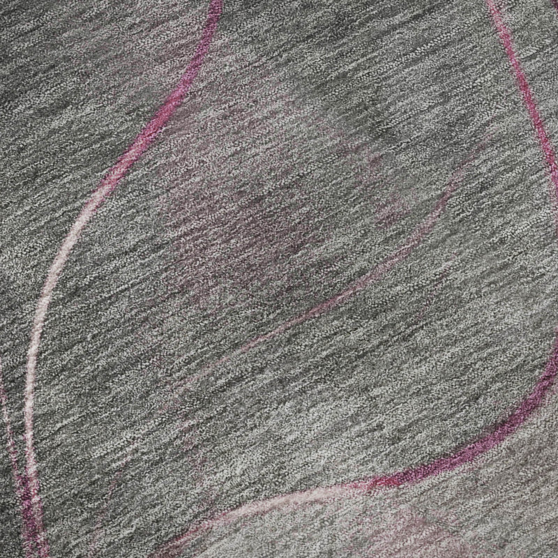 Premium Machine Washable Varasteh AMF1668 Swirls Rug, Round 8'