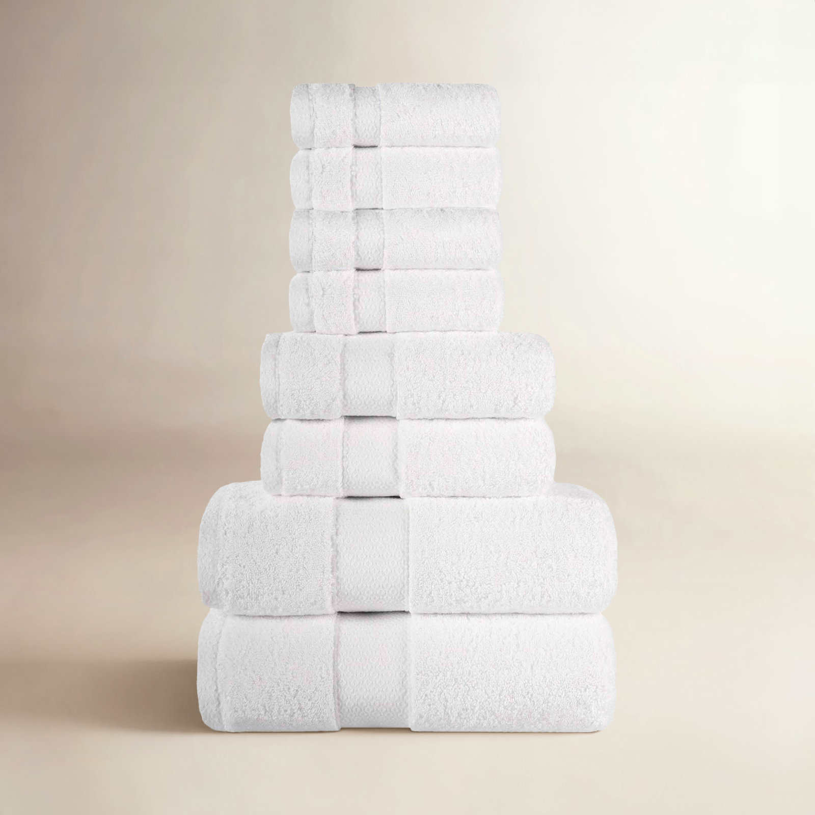 Niles 8-Piece Giza Cotton Towel Set, White
