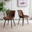 Marymar Leather Dining Chairs Set of 6 – Modern Upholstered Kitchen Side Chairs with Sturdy Metal Legs, Mid-Century Design for Dining Room, Restaurant & Office-985323083