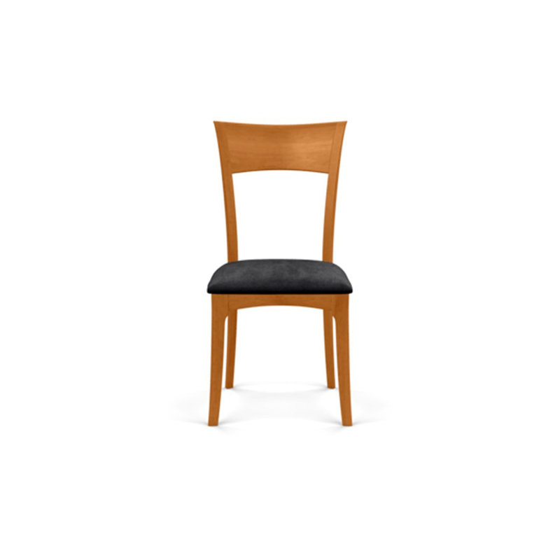 Ingrid Upholstered Dining Chair, Natural Cherry, Onyx Microsuede