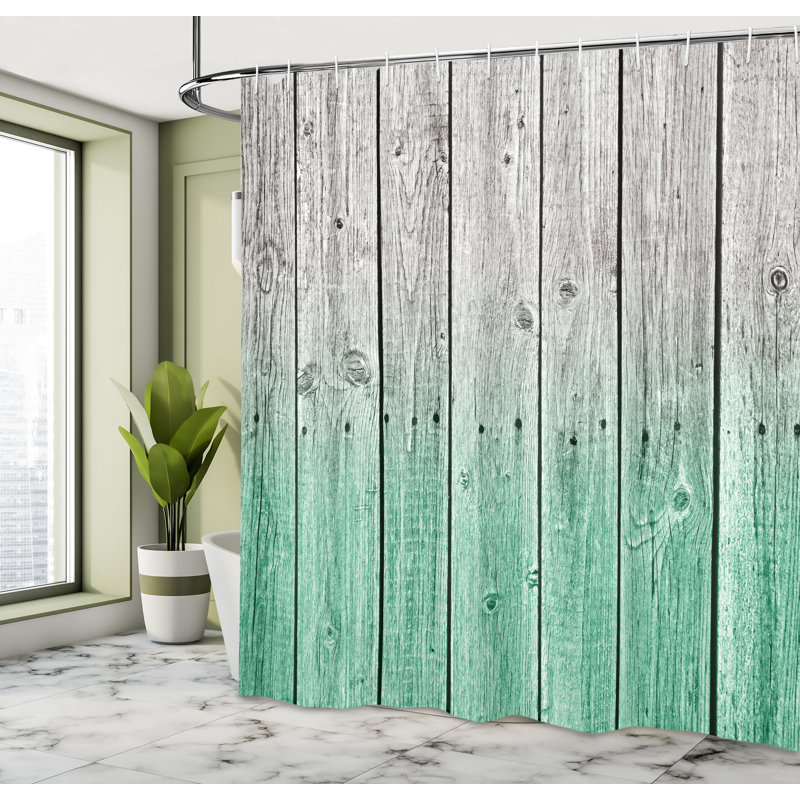 Shower Curtain with Hooks Included, 69"H x 84"W, Sea Green