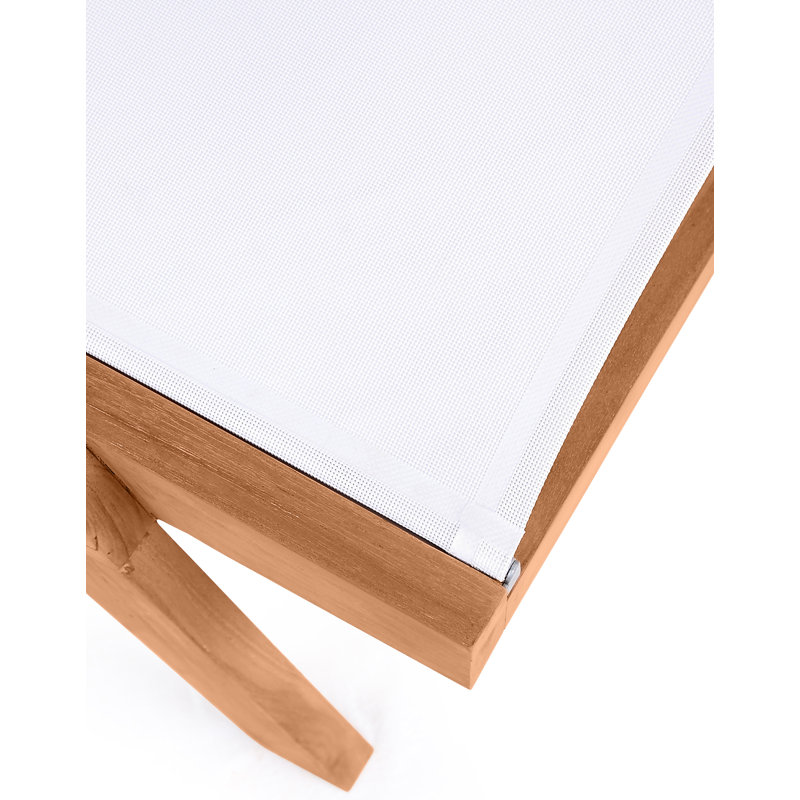 Chaise de patio en teck avec coussins, Blanc