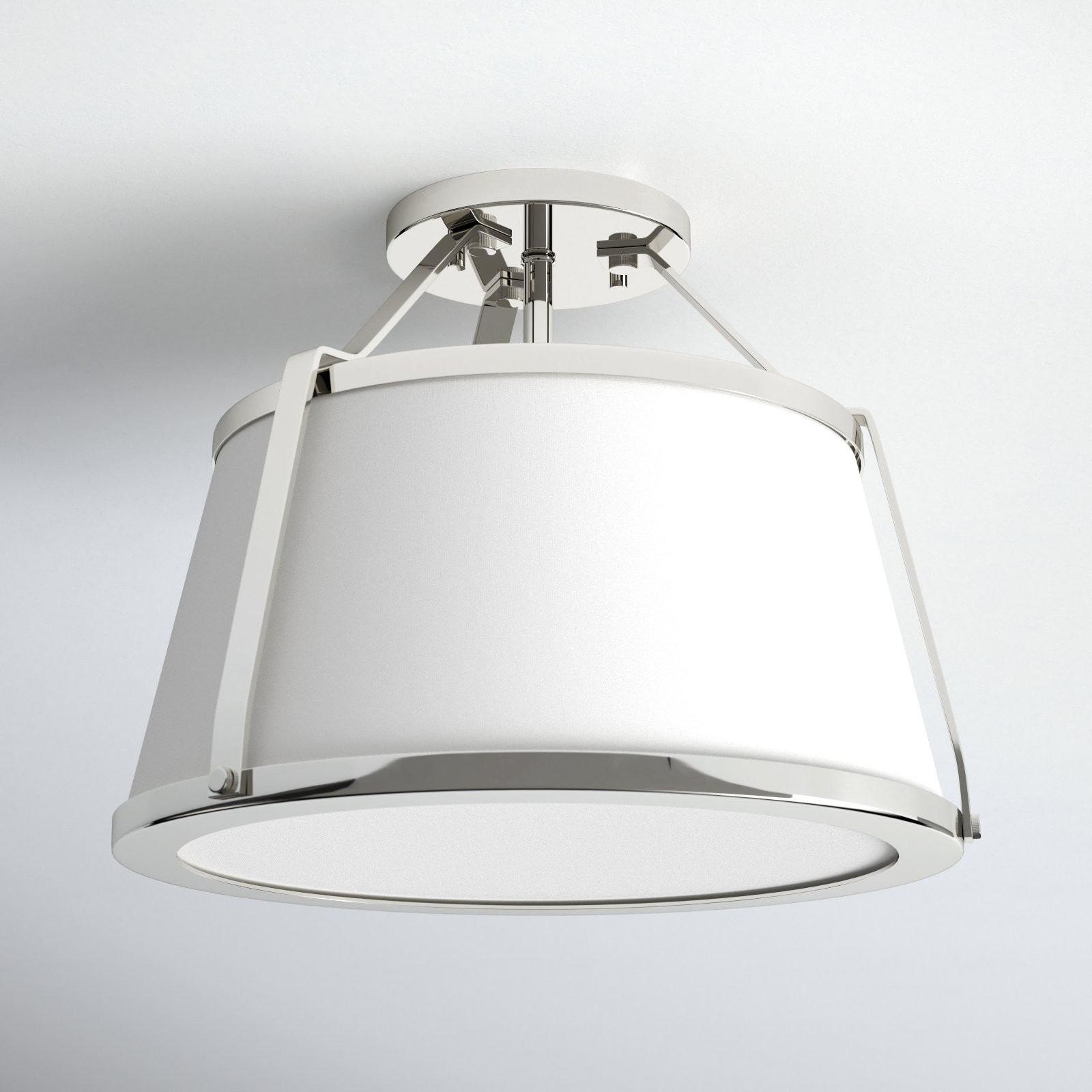 Vonnie 3 Light Semi Flush Mount, Polished Nickel