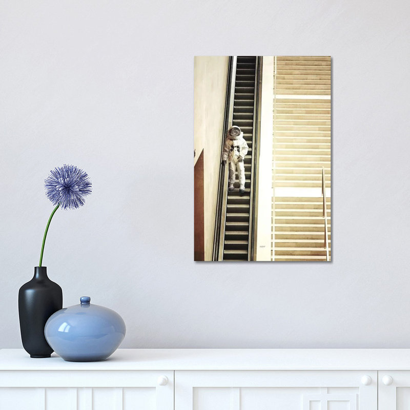 Escalator by Rob Hakemo - Print on Canvas, Wrapped Canvas, 30.48 cm H x 45.72 cm W