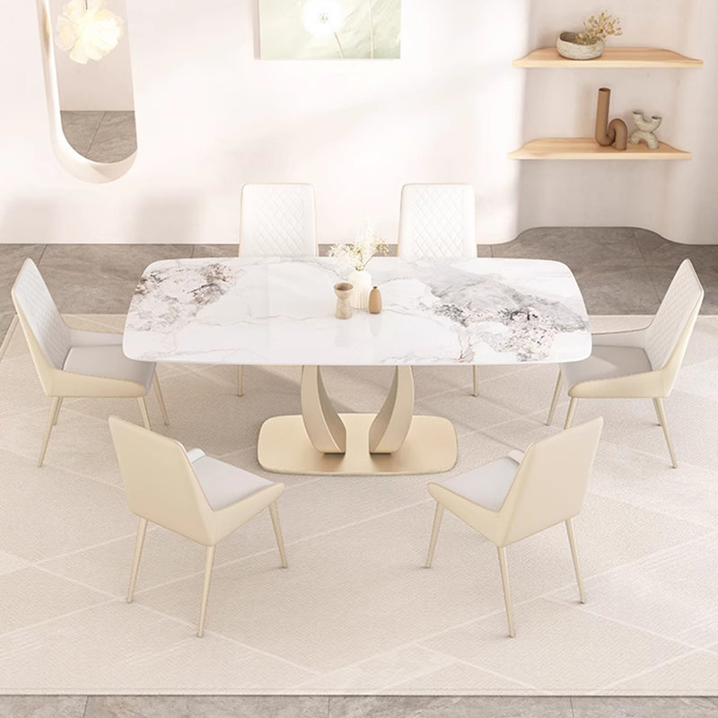 French light luxury rectangular table set, 29.5"H x 70.8"L x 35.4"W