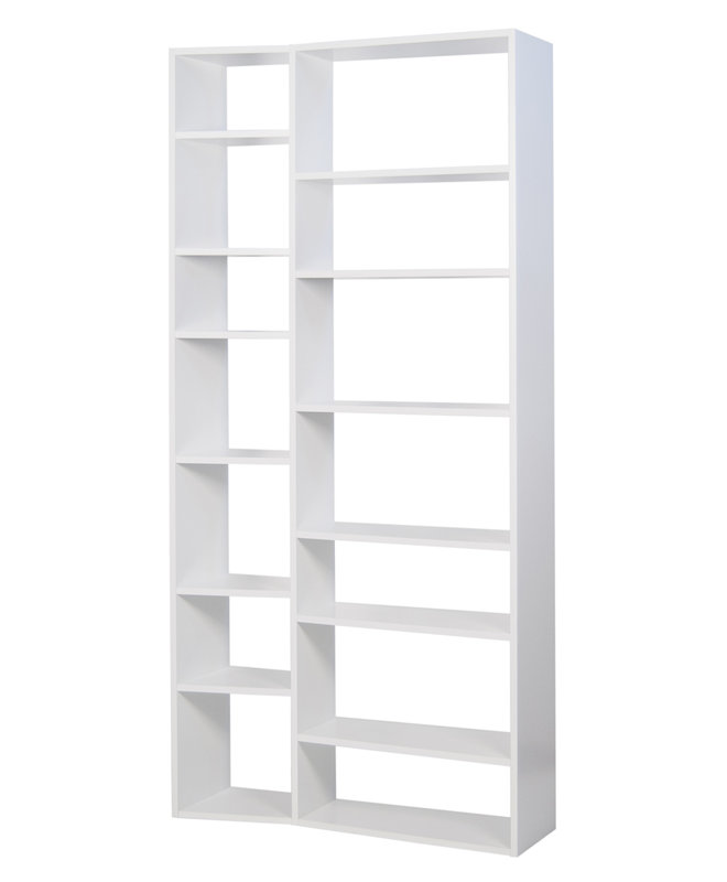 Bibliothèque géométrique Napolitano H 88 "x l 43", Blanc mat