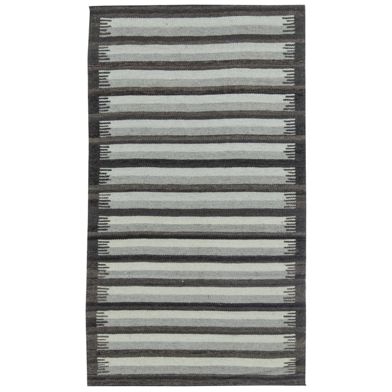 Modern One-of-a-Kind 3'2" X 5'6" New Age Wool Area Rug in Grey