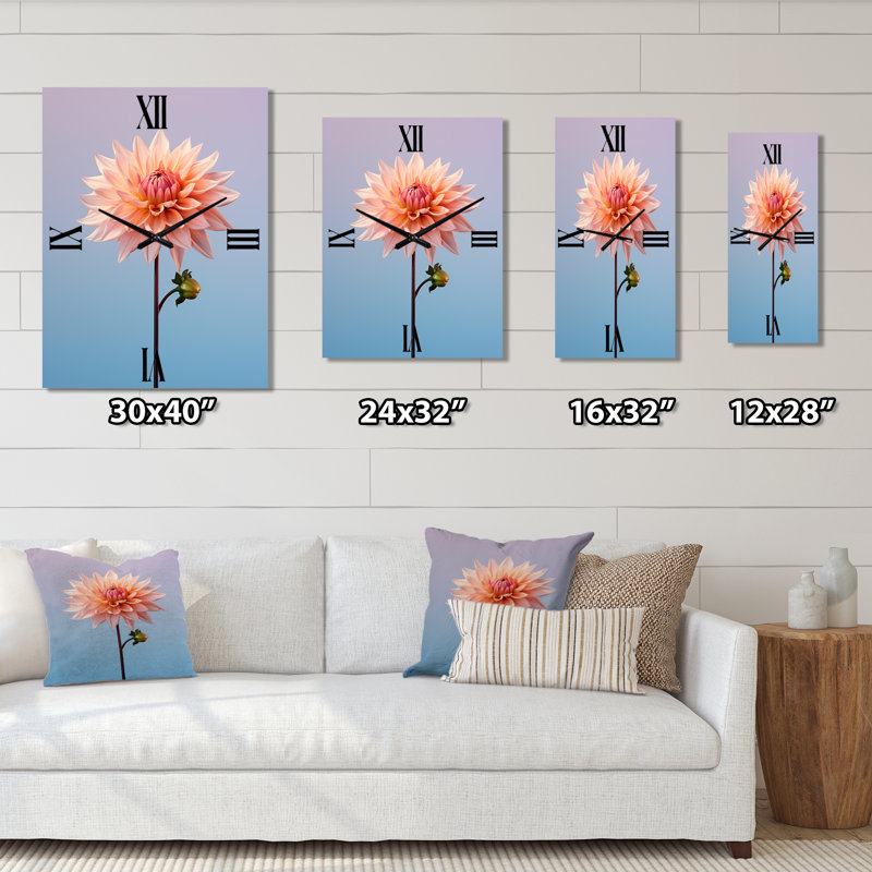 Merity - Horloge murale moderne Dahlia, Très grand