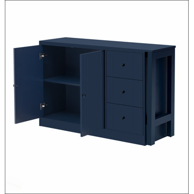 89.7'' Wooden Sideboard with Extendable Table, Multifunctional Storage Cabinet for Living Room, Study, Foyer, and Kitchen