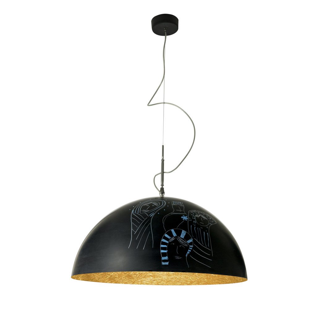 1 - Light Black Dome Pendant