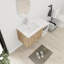 Ensemble de meuble-lavabo simple 35,62 po avec plateau en résine Nolawit-1785895073