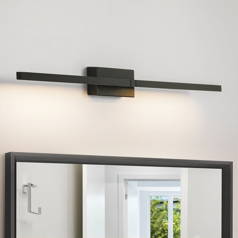 Linear LED Modern Minimalist Aluminum Vanity Light , Matte Black