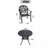 3-Piece Set Of Cast Aluminum Patio Furniture, With Brown Cushions-1743964308