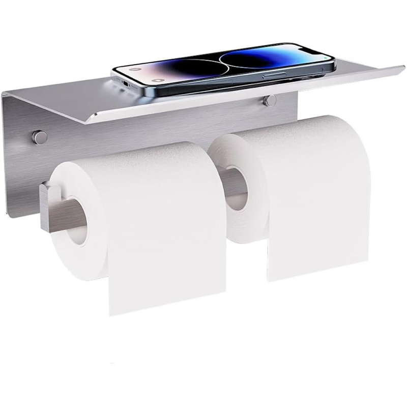 Double porte-papier hygiénique avec tablette