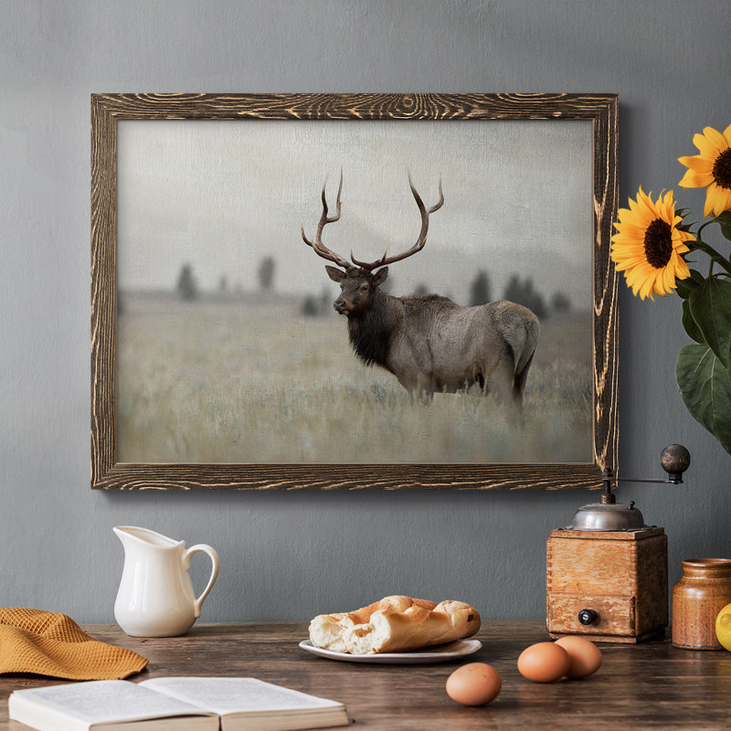 Grand élan, reproduction d'art sur toile, Noyer, H 18 po x l 26 po x P 1,5 po