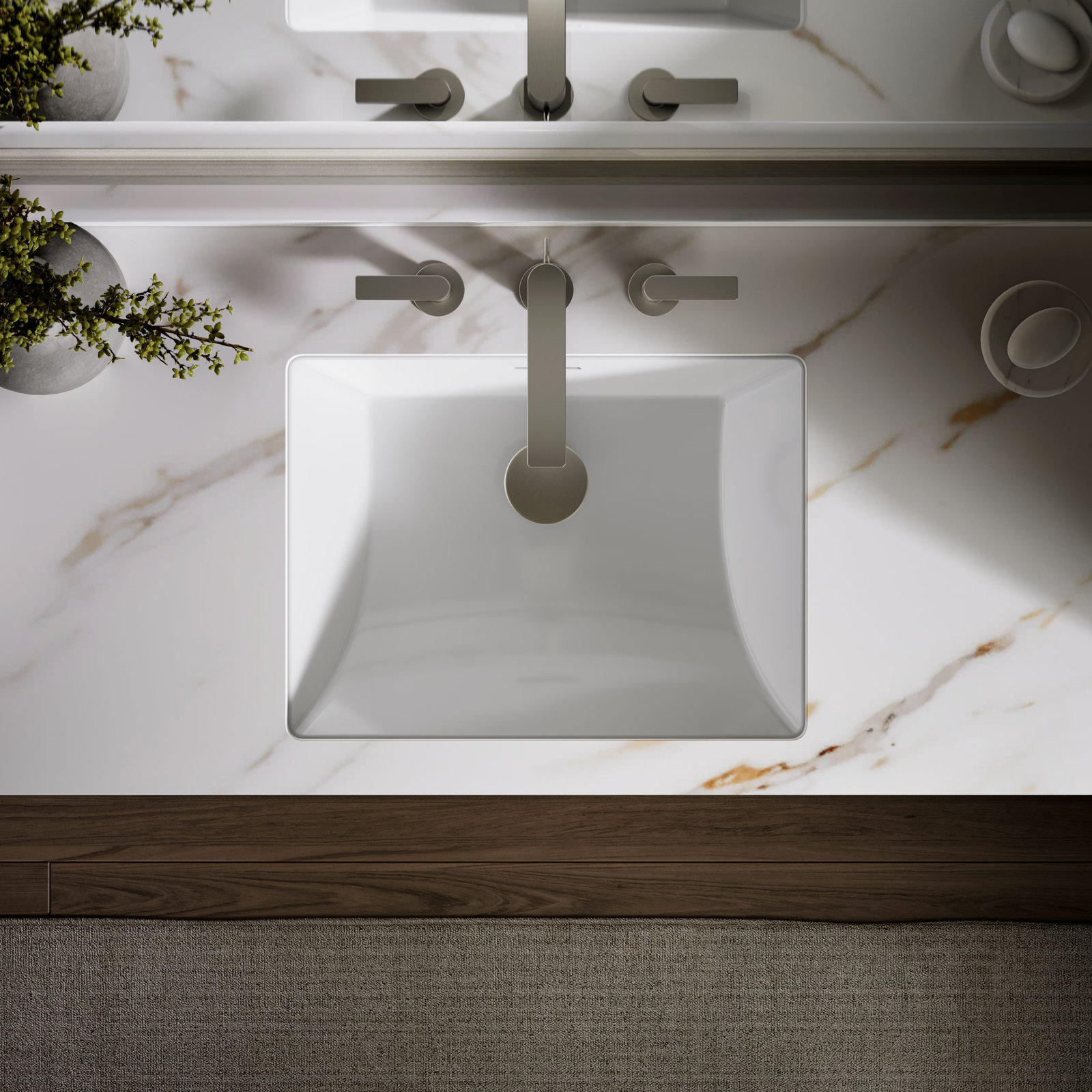 Brazn Rectangle Undermount Bathroom Sink