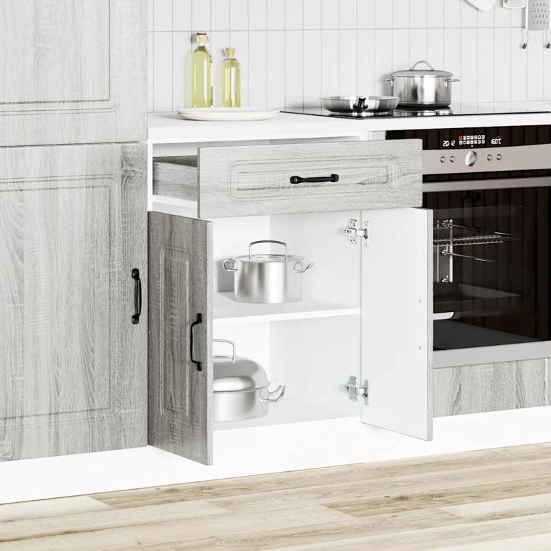 Kitchen Base Cabinet Kalmar Engineered Wood, Grey Sonoma