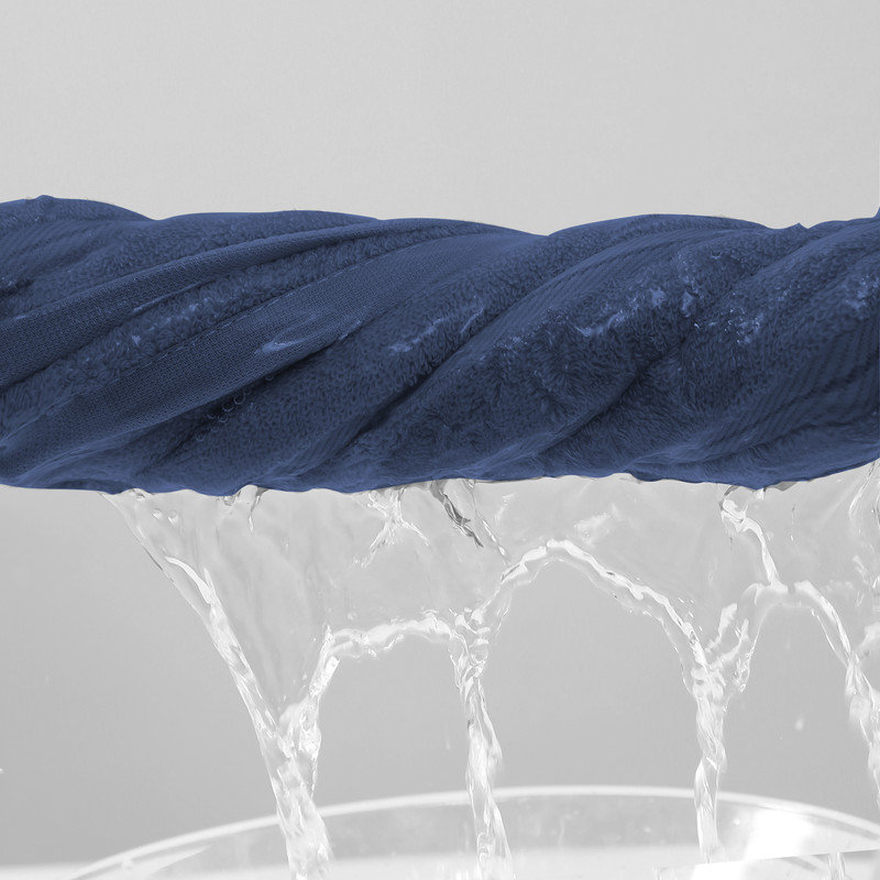 Ensemble de 8 serviettes de bain en mélange de coton, Bleu