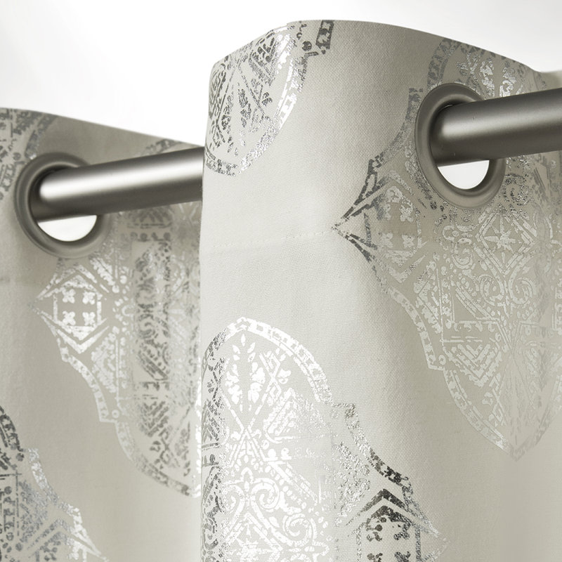 Paire de rideaux semi-transparents Franzen, Blanc cassé, L 54 po x L 108 po