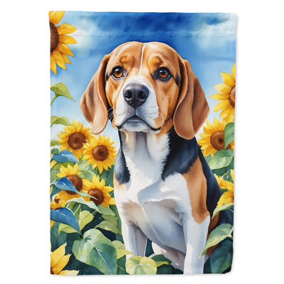 Alaskan Malamute in Sunflowers House Flag