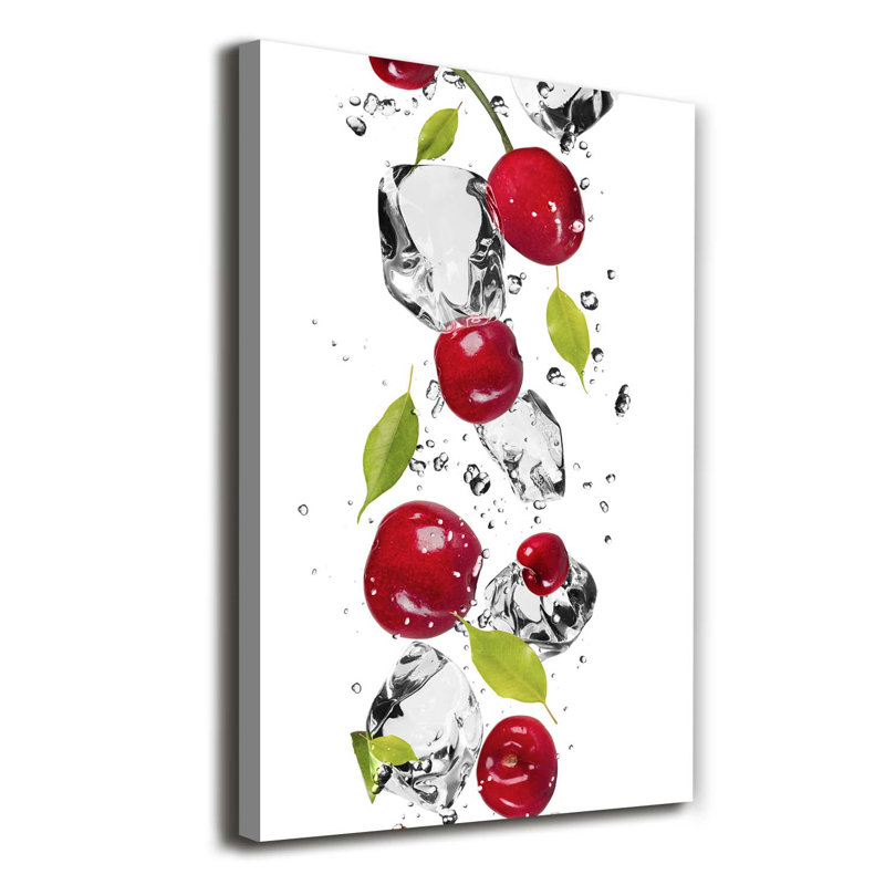 Cherries And Water - Wrapped Canvas Print