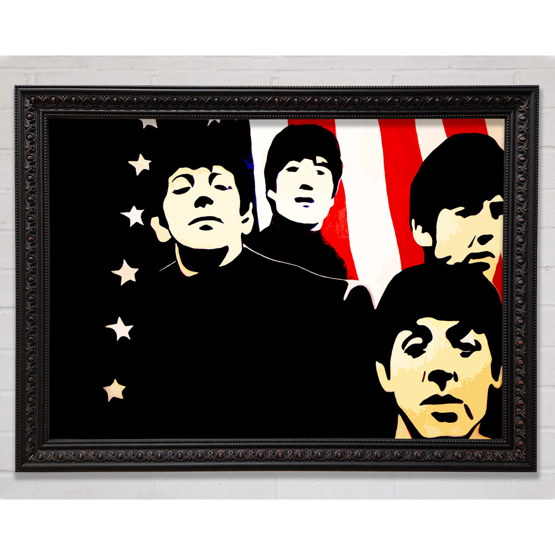 The Beatles American Flag - Einzelne Bilderrahmen Kunstdrucke