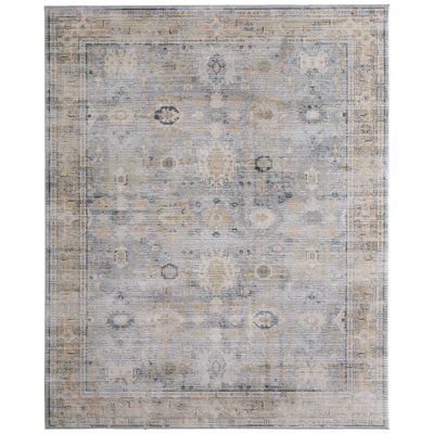 Thara Traditional Bordered, Blue,  5' x 7'-6" Area Rug