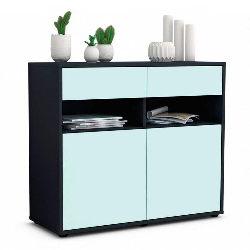Portola 92cm Sideboard, Anthracite/Light blue