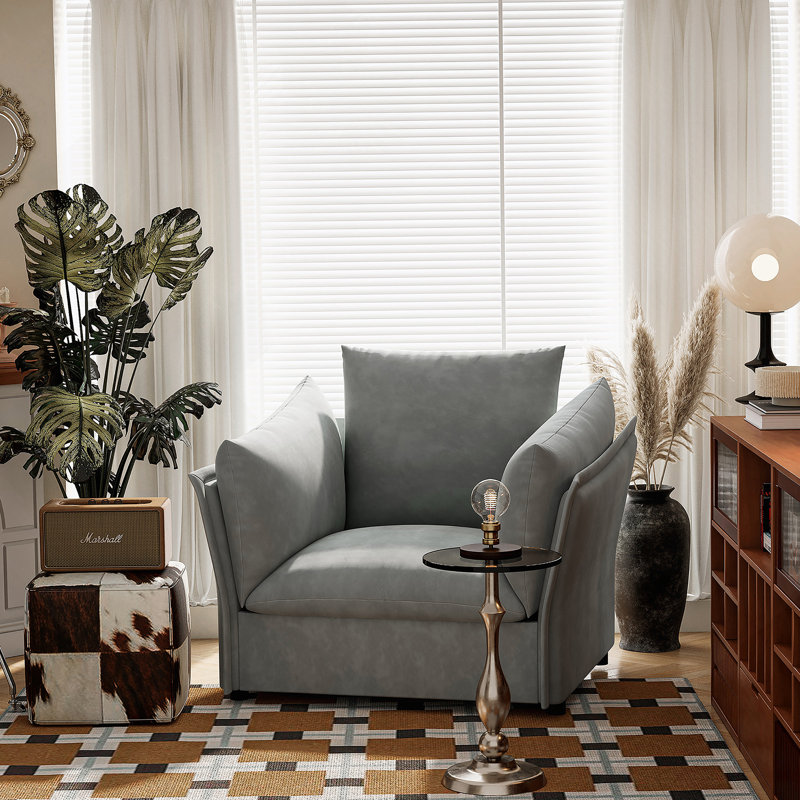 Fauteuil surdimensionné confortable pour diverses pièces au design élégant, Gris