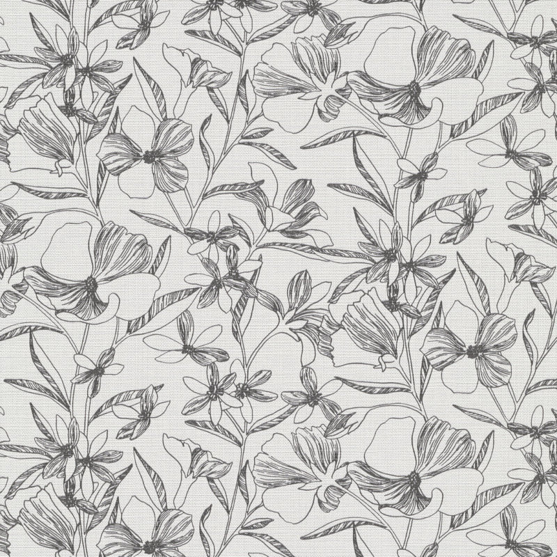 Papier peint floral, Black