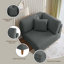 Fauteuil rembourré en velours côtelé gris Seemab-94322392