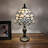 Bloomsbury Tiffany Mini Table Lamp Stained Glass Baroque Style Lavender LED Bulb Included 8"W*8"D*15"H-1465037118