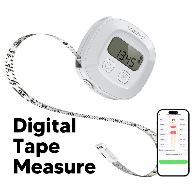 Arboleaf Smart Body Measuring Tape with App Sync, Digital Body Tape Measure 60in, Track Waist, Arms & Body Measurements for Fitness & Weight Loss Progress