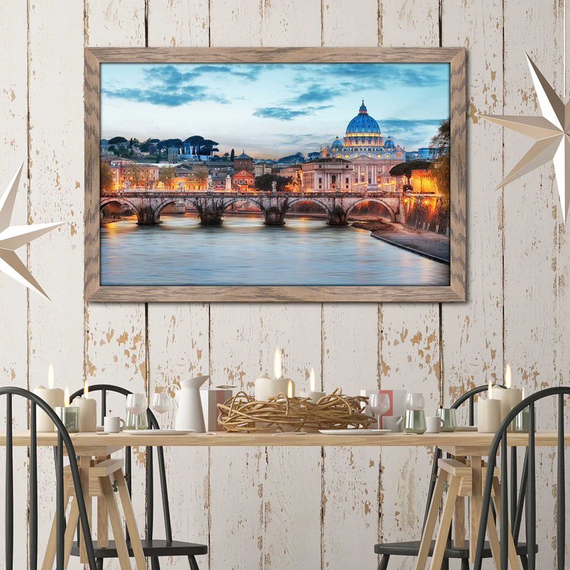 «Rome I», reproduction de photo encadrée, H 33,5 po x l 49,5 po x P 1 po, Cadre taupe délavé