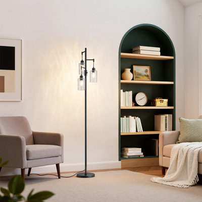 70" Modern Dimmable Tree Floor Lamp With Rotary Switch,3 Bulbs Included