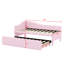 Lit de jour simple rembourré extensible avec dossier en L-207830647
