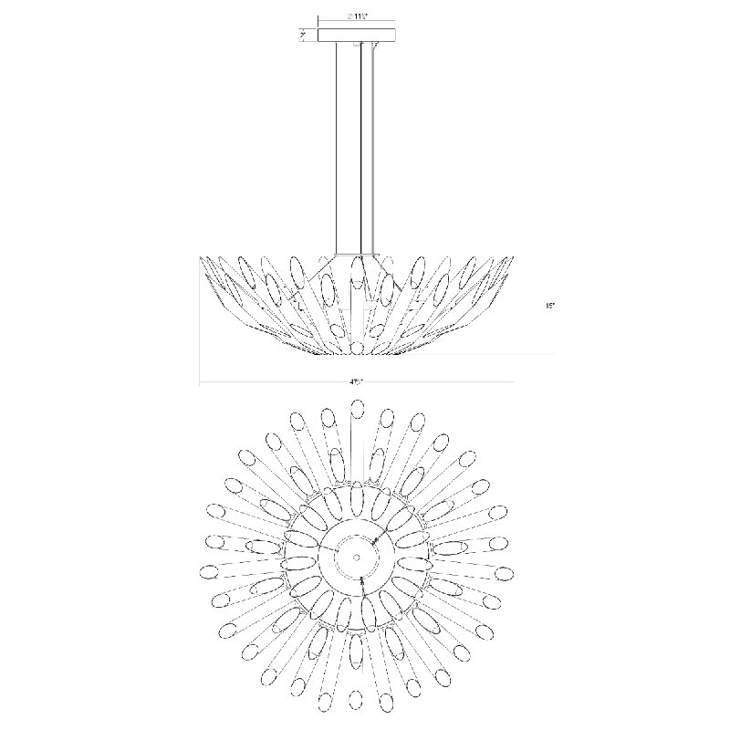 Chimes 60 - Light LED Chandelier, Polished Chrome