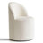 Rolling Small Linen Upholstered Barrel Swivel Chair With Hidden Casters-949468967