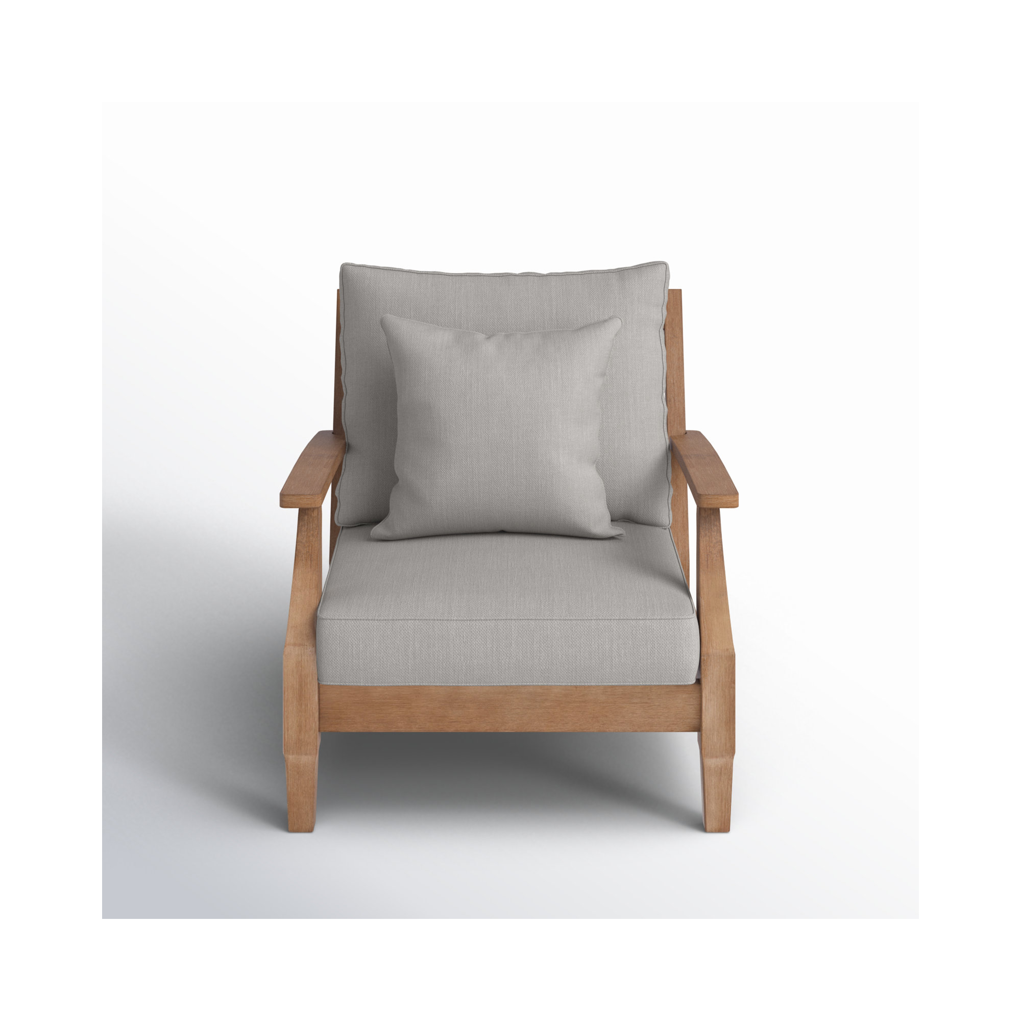 Samya Outdoor Chair with Cushions, Grey Performance Linen, Natural