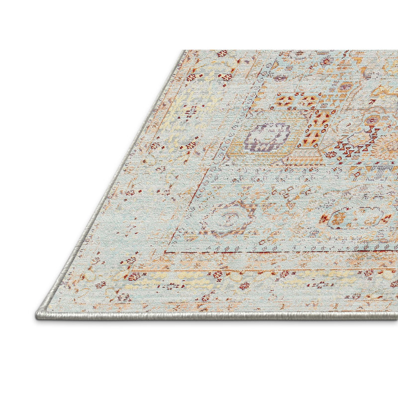Tapis décoratif beige en laine de style oriental knel, Rectangle 7 pi x 9 pi