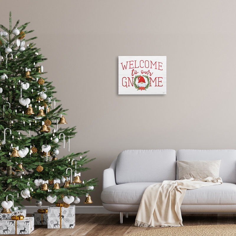 Gnome Welcome Sign Cottage Laurel, Toile tendue, H 16 po x l 20 po x P 1,5 po