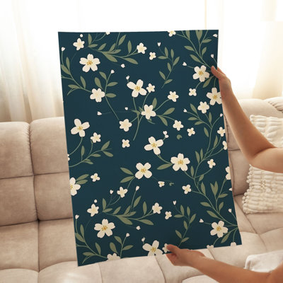 Floral Jasmine Flowers Pattern II Modern Unframed Art Print